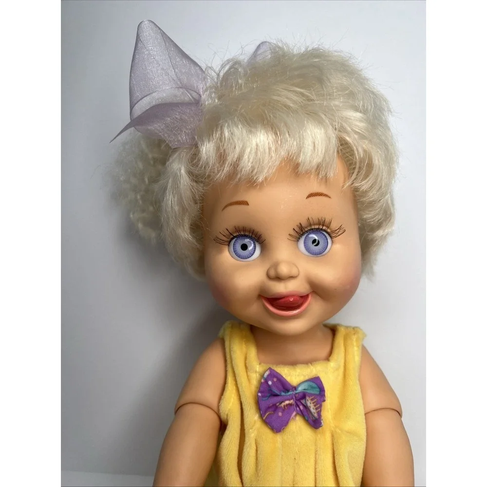 Vintage 1990 Galoob Baby Face So Delightful DeeDee #8 Doll Lavender Eyes